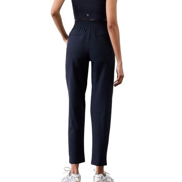 Athleta Women 0 Brooklyn Mid Rise‎ Ankle Pant Black Jogger Trouser Travel Pants - Picture 6 of 13